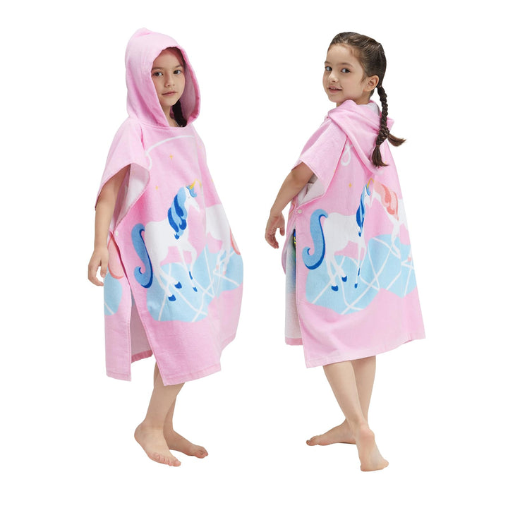 BANGSAUR Kinder Strand Pool Bad Kapuze Poncho Handtuch, 100 Baumwolle Surf Wickeltücher Wickel, Baby