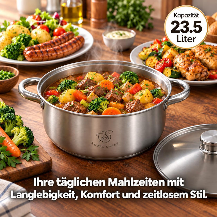 Set mit 5 Kochtöpfen aus Edelstahl Royal Swiss