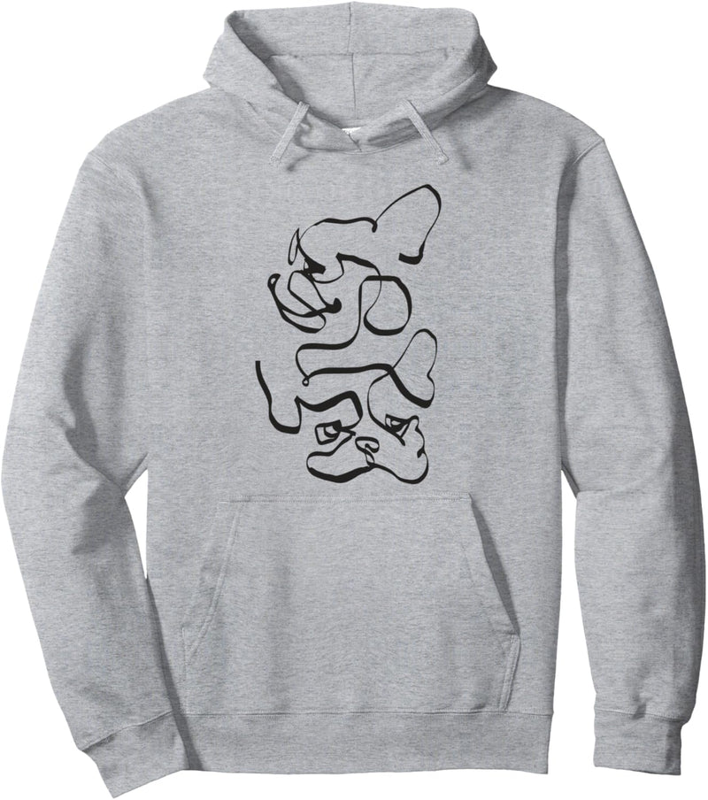 Abstract line frenchie Pullover Hoodie