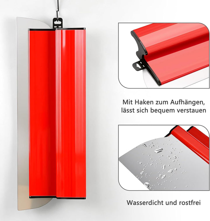 Flächenspachtel-Set aus Edelstahl – 0,5 mm dicke Klingen, 80 cm / 40 cm / 25 cm, ergonomischer Z-Gri