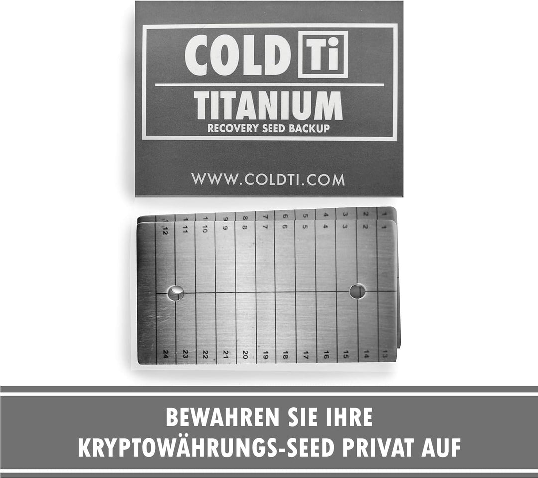 ColdTi Platten für Kryptowährungs-Wiederherstellungssätze zur extrem langlebigen Offline-Aufbewahrun