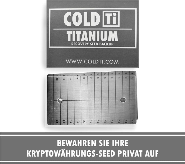 ColdTi Platten für Kryptowährungs-Wiederherstellungssätze zur extrem langlebigen Offline-Aufbewahrun
