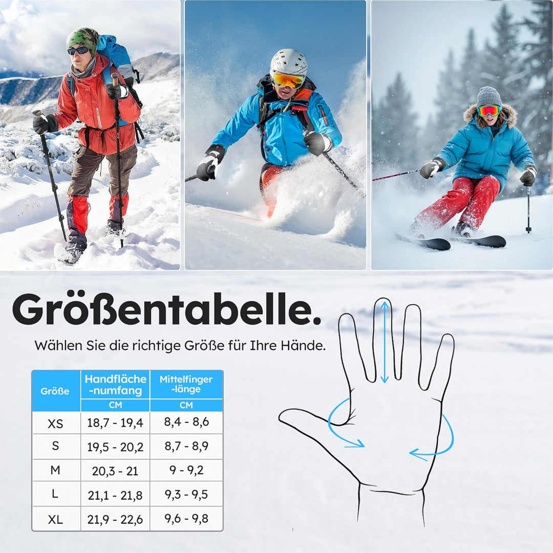 saaf Beheizte Handschuhe – Premium – 3 Positionen – Elektrische Handschuhe – Wasser- und Windabweise