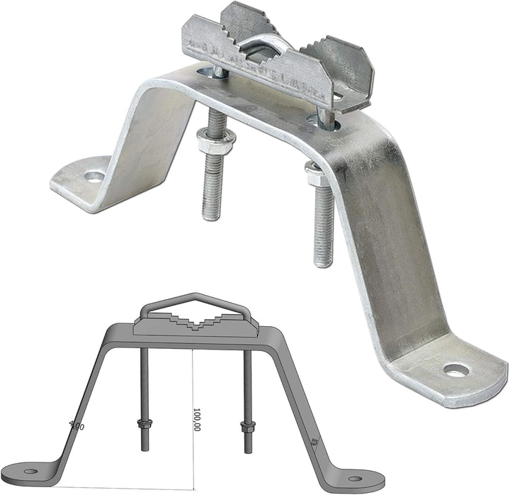 Wandbefestigung/Masthalterung aus hochwertigem Stahl 10 cm - Mast- oder Stangenbefestigung bis 60 mm