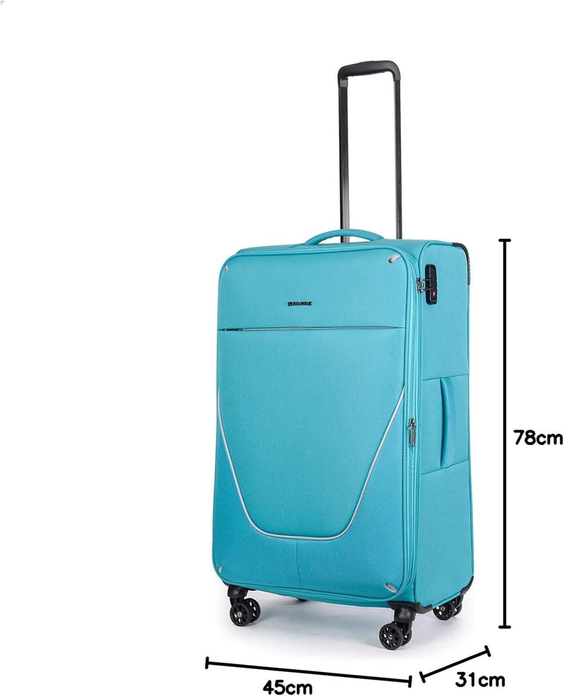 Stratic Strong Koffer Weichschale Reisekoffer Trolley Rollkoffer Handgepäck, TSA Kofferschloss, 4 Ro