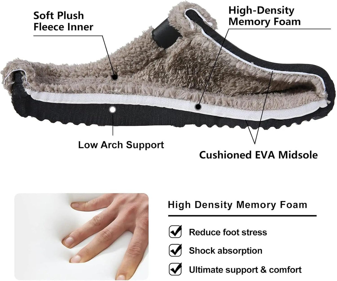 Kinengxi Clogs Hausschuhe Gefüttert Damen Herren Warm Winter Gartenschuhe Wasserdicht Wärme Gartencl