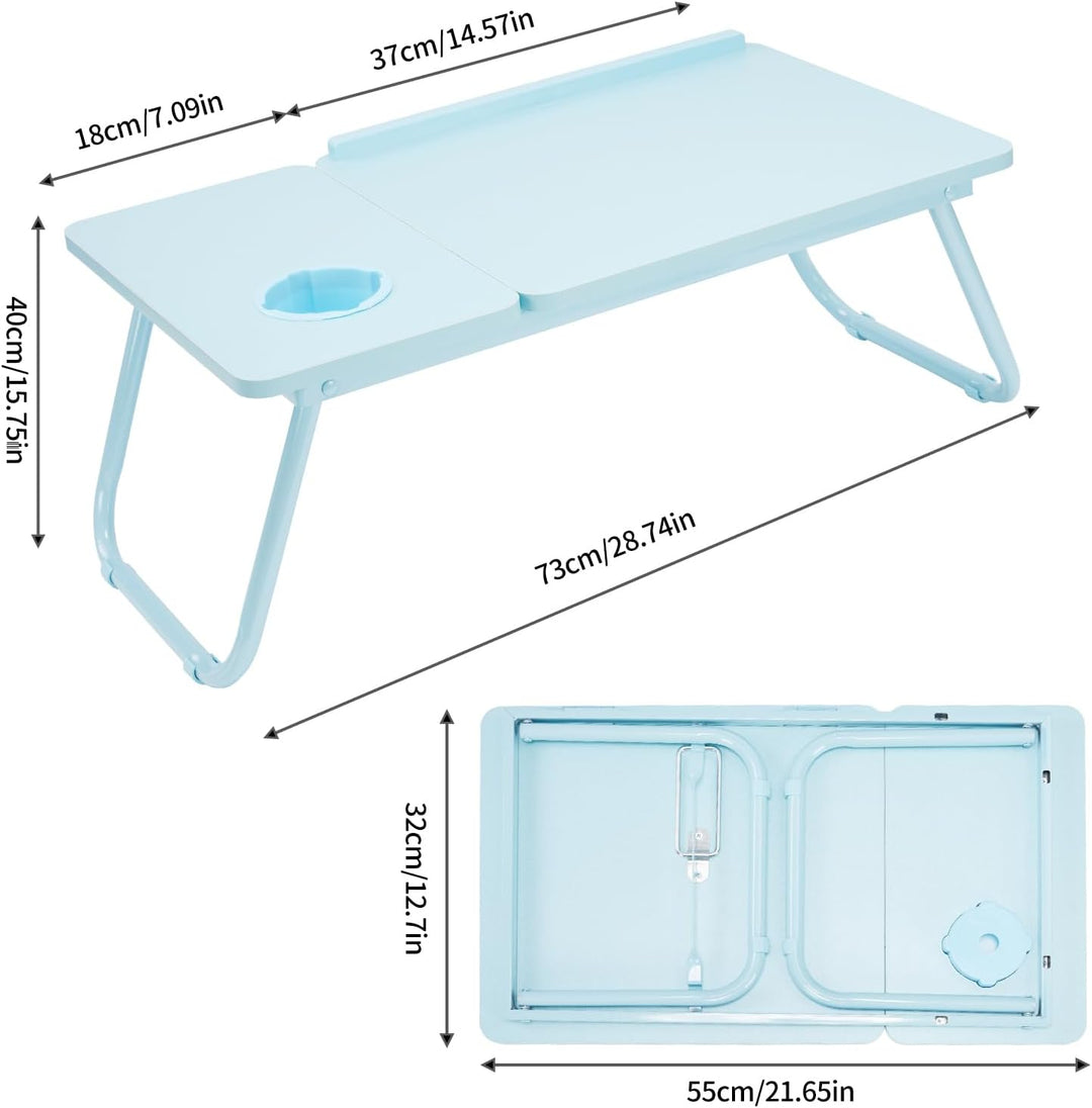 Klappbarer Laptoptisch Höhenverstellbar Lapdesk Notebooktisch mit Neigung Getränkehalter Laptop Tisc