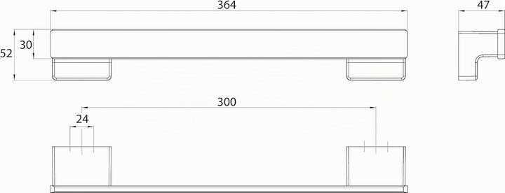 Emco Cue Wannengriff aus Metall, markant geformter Badewannengriff zum Kleben oder Schrauben, hochwe
