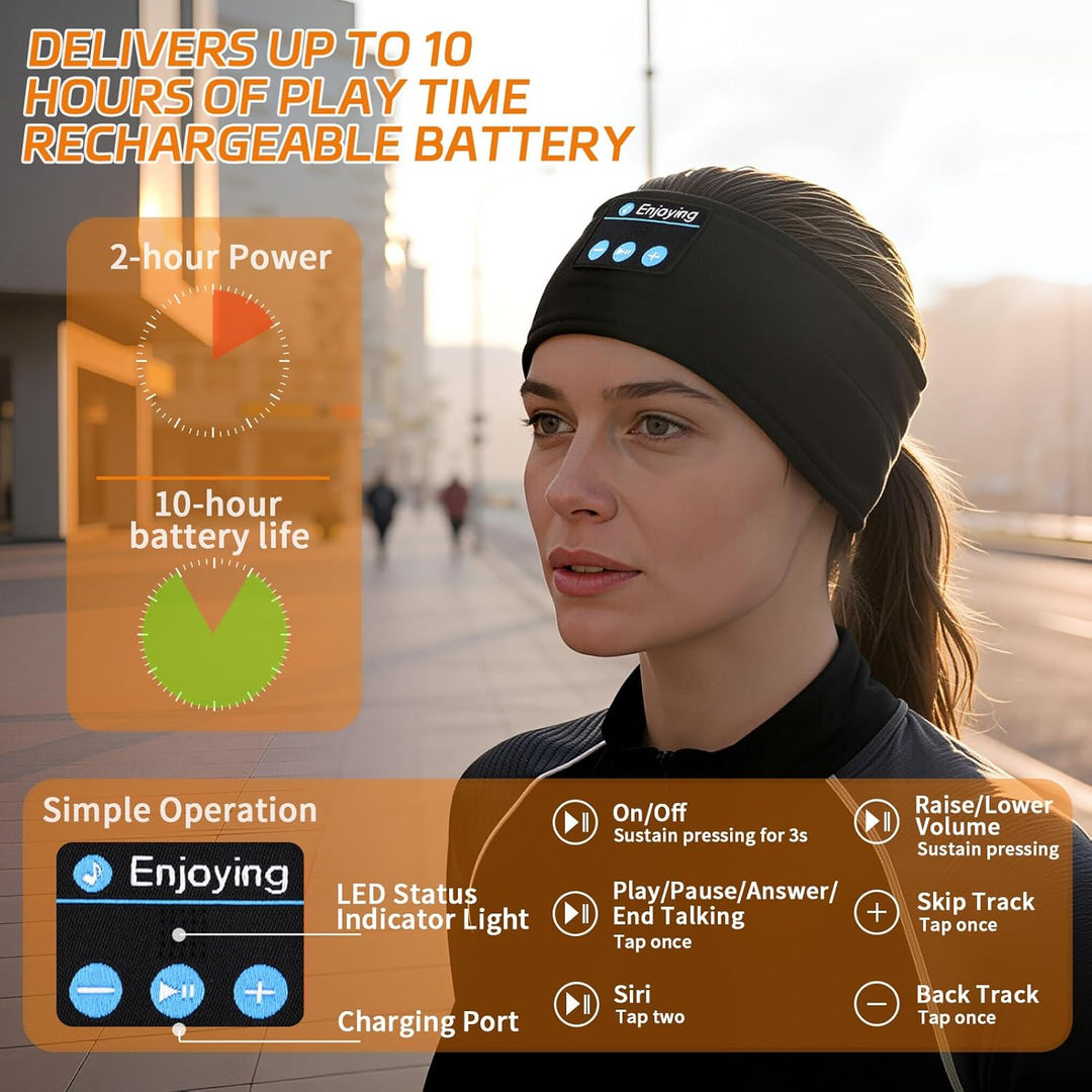 Schlafkopfhörer Bluetooth Stirnband Kabellose Schlaf Kopfhörer Schlafmaske für Seitenschläfer HD Ste
