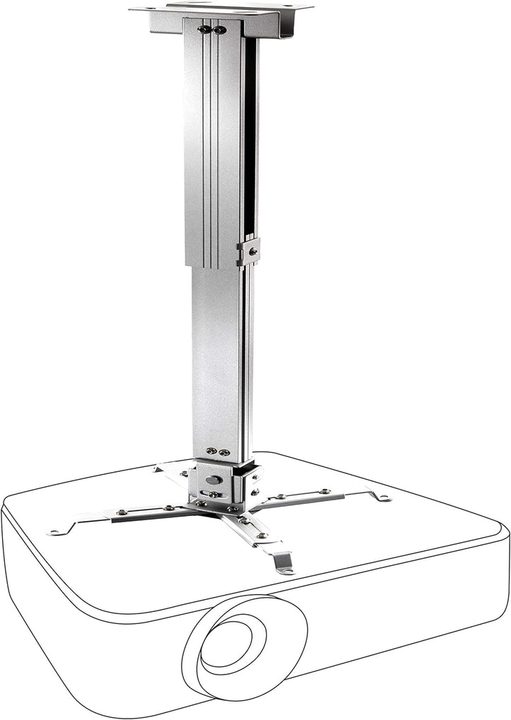 celexon neigbare und schwenkbare Beamer-Deckenhalterung universal MultiCel63100S - Silber- 63-100 cm