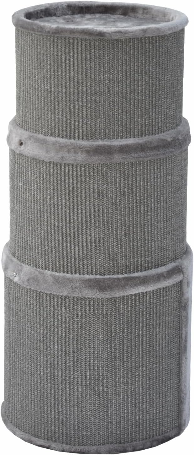 nanook Kratztonne, Höhe 89 cm, Katzenkratzbaum, 3 Ebenen, Kratzbaum, Kratzturm aus Sisal, grau, grau