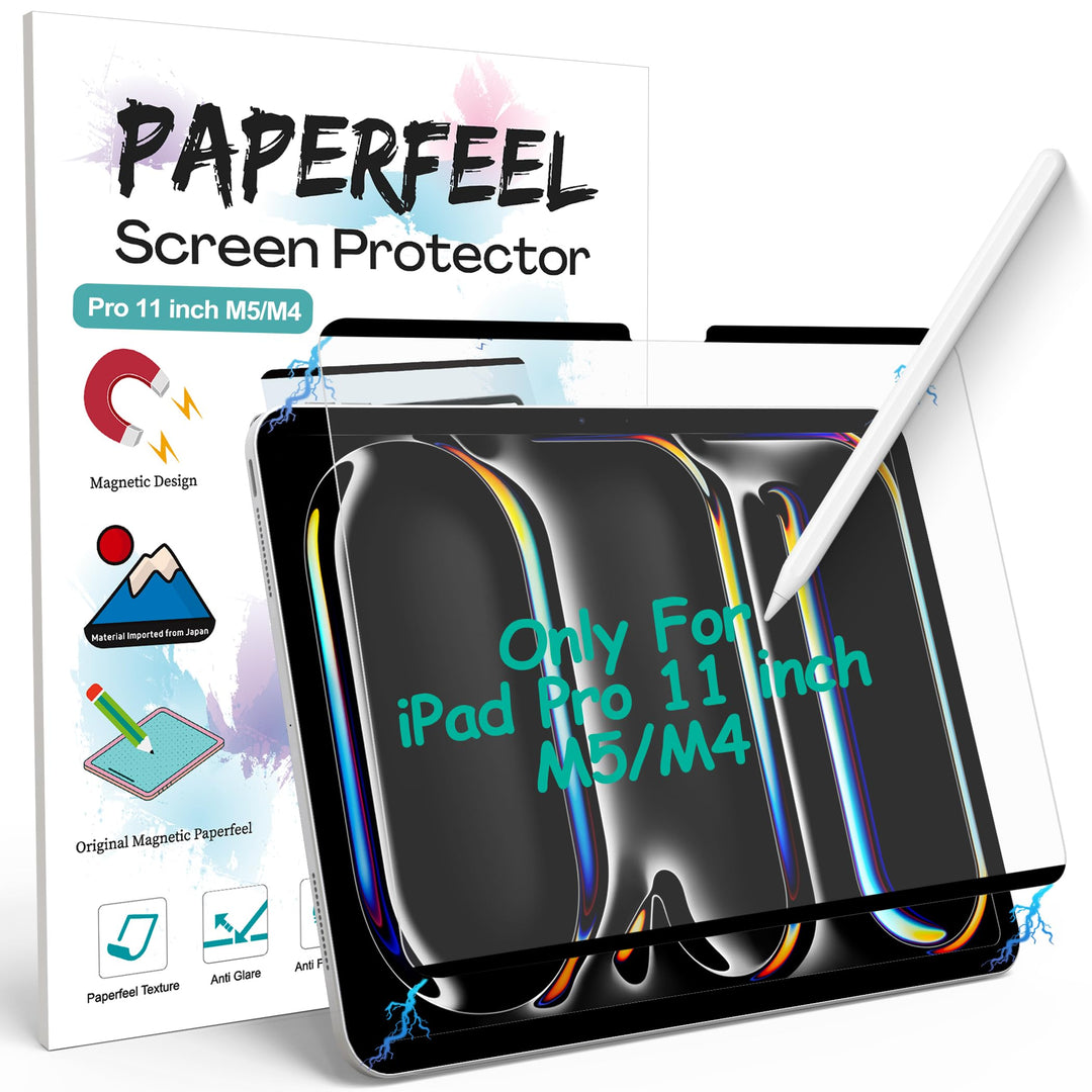 PAPERFEEL Magnetischer Folie für iPad Pro 11 2024 M4 Schutzfolie, Matt Papier Magnetisch Folie zum S