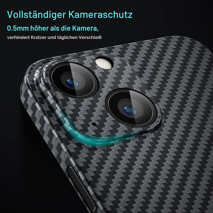 memumi Carbon Hülle für iPhone 13, 100% Aramidfaser Hülle, 0.5 mm Super dünne, Hülle aus echter Aram