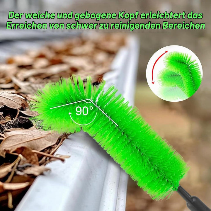 Dachrinnenreinigungswerkzeuge mit Dachrinnenbürste und Reinigungslöffel Schaufel 2 in 1 Dachrinnenre