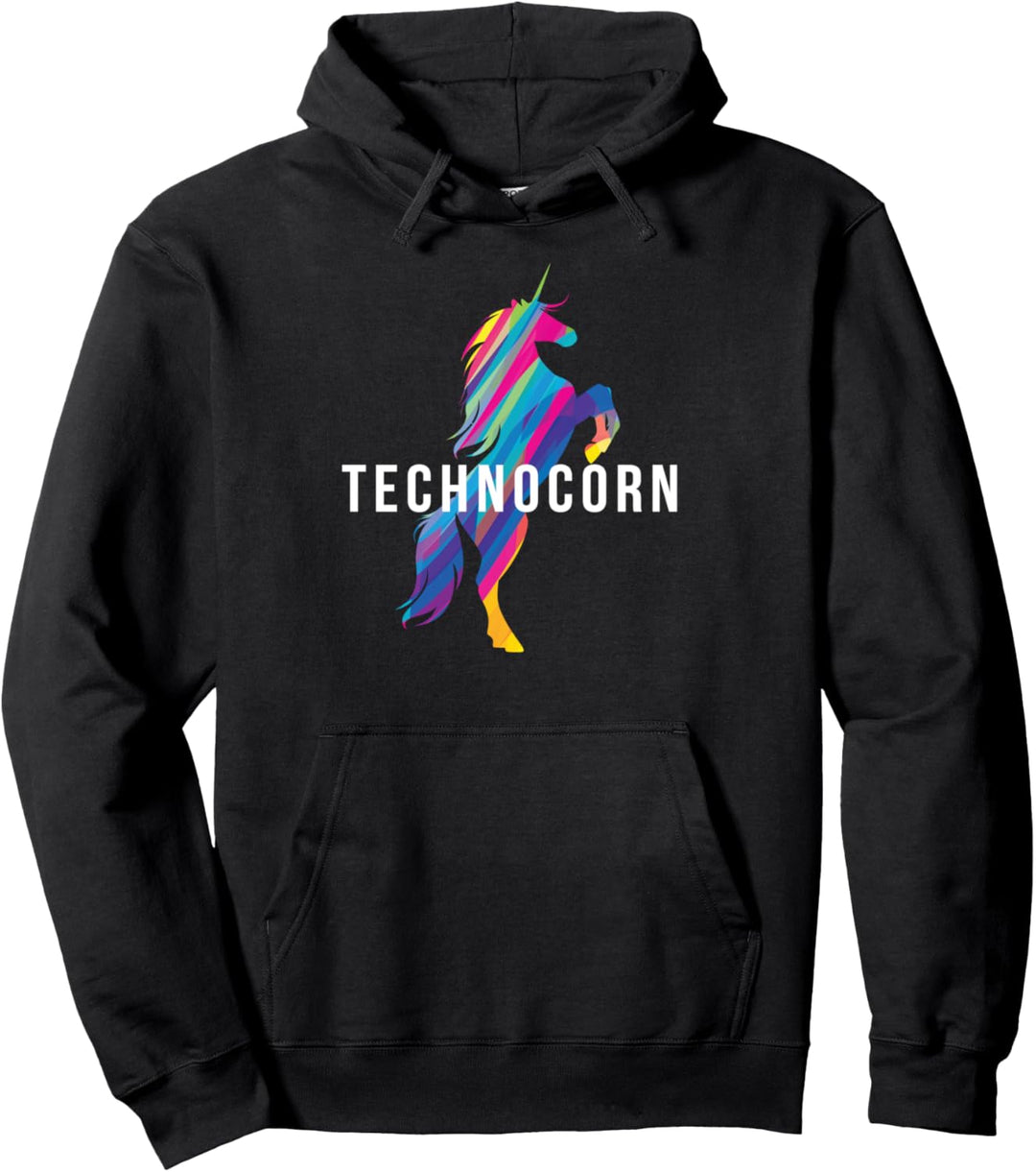 Technocorn I Electronic Raver Musik DJ Festival Einhorn Pullover Hoodie