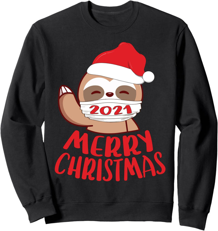 Faultier Funny Frohe Weihnachten 2021 für Damen & Herren Sweatshirt