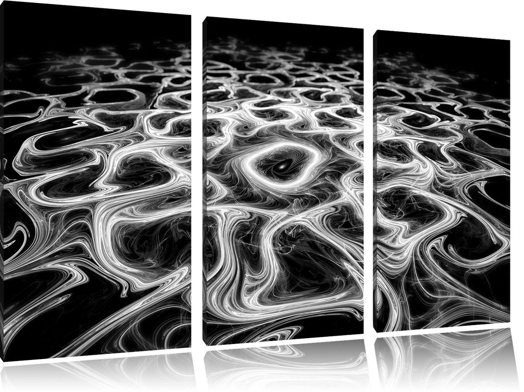 Pixxprint Lava Muster in der Nacht als Leinwandbild/Grösse: 3 Teilig (120x80) cm/Wandbild/Kunstdruck