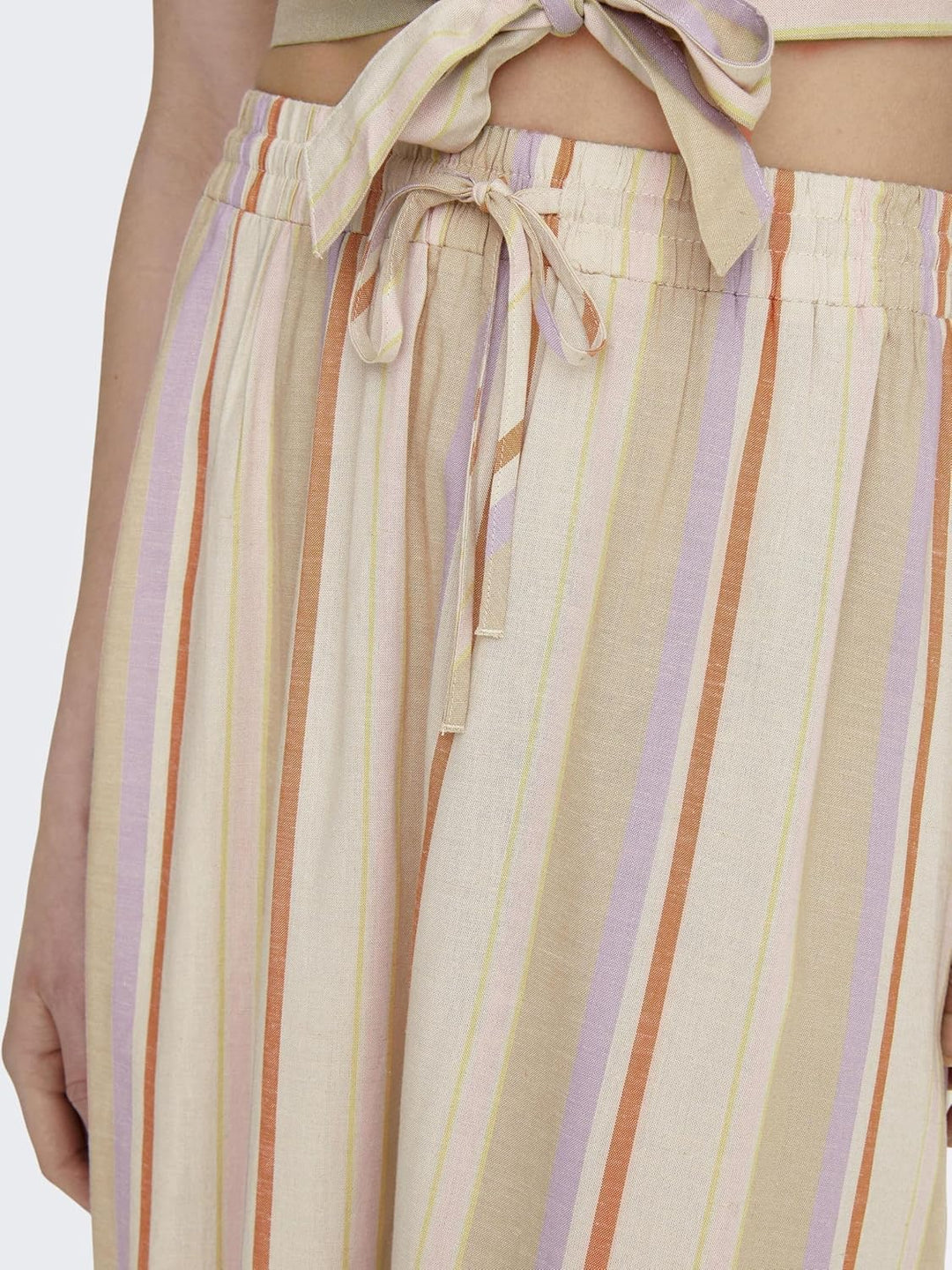 ONLY & SONS Damen Onltine Midi Skirt Wvn S Whitecap Gray/Stripes:purple Rose + Orange Peel + Irish C