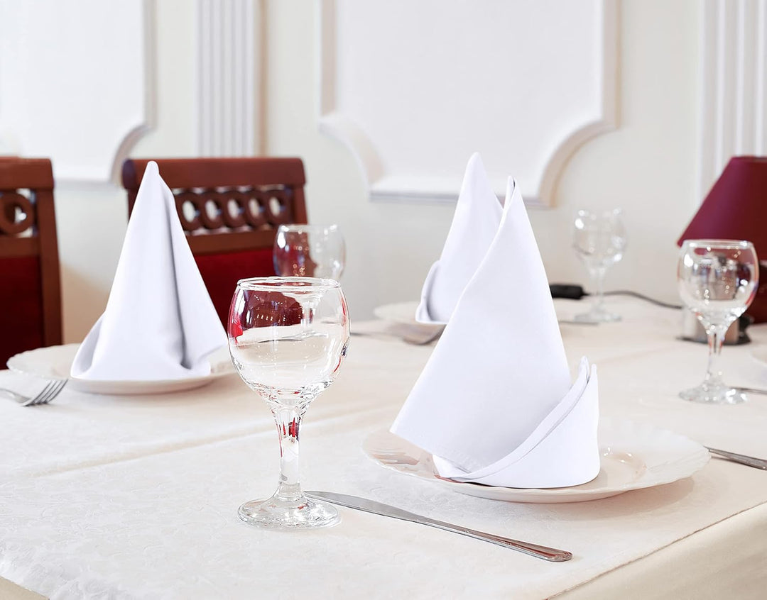 Utopia Kitchen Stoffservietten [12er Pack, Weiss] 50x50 cm Waschbare Tischservietten für Hotel, Mitt