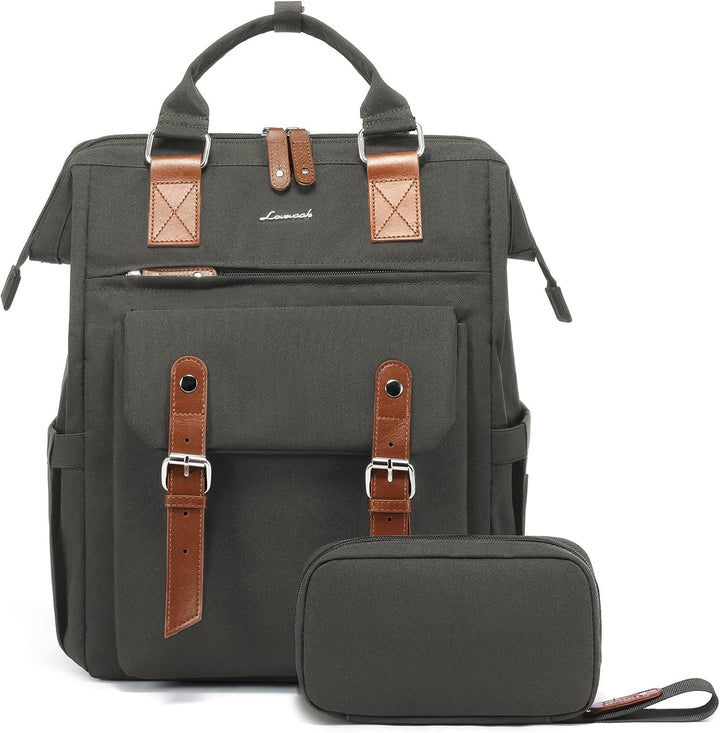 LOVEVOOK Rucksack Damen, 15,6 Zoll Schulrucksack Teenager Mädchen mit Datenkabel-Beutel & USB Ladean