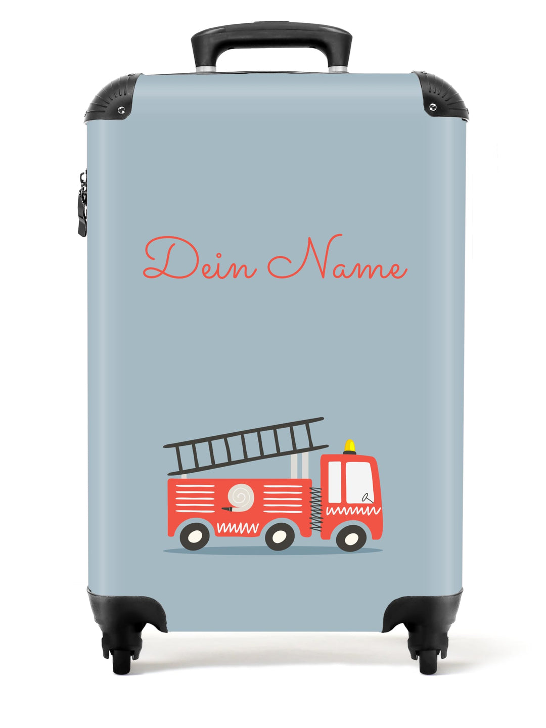 NoBoringSuitcases.com® Kinderkoffer Jungen - Koffer Kinder - Hartschalenkoffer Feuerwehr - Koffer Bl
