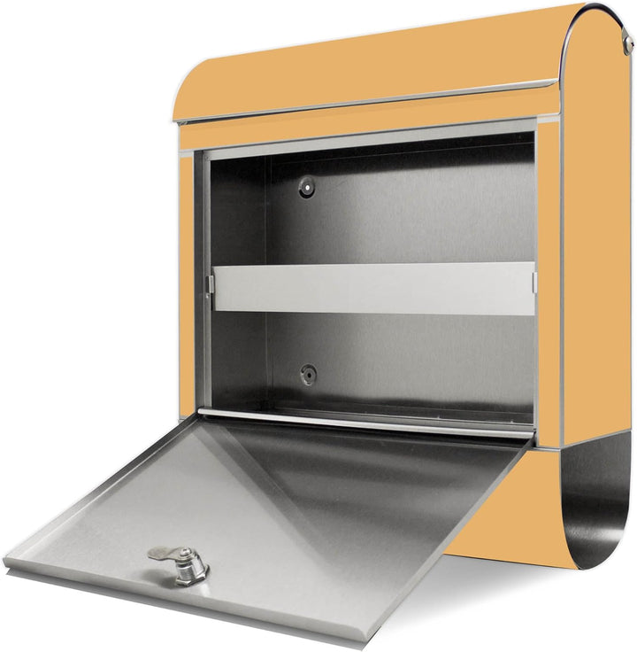 banjado Briefkasten Edelstahl 38x43x12cm & 2 Schlüssel - rostfreier Edelstahl Briefkasten mit Zeitun