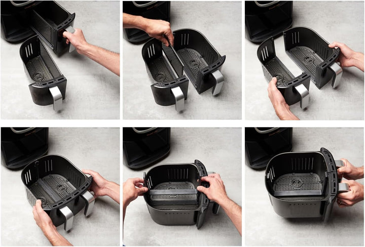 Russell Hobbs Heissluftfritteuse Doppelkammer [2 Fächer: 4,25l oder ein Korb 8,5l ] AirFryer SatisFr
