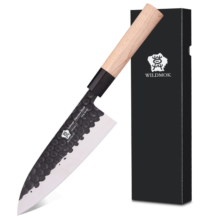 WILDMOK 19,4 cm Deba-Messer, deutsches Edelstahl-Sashimi-Messer, asiatisches Usuba-Lachsmesser für L