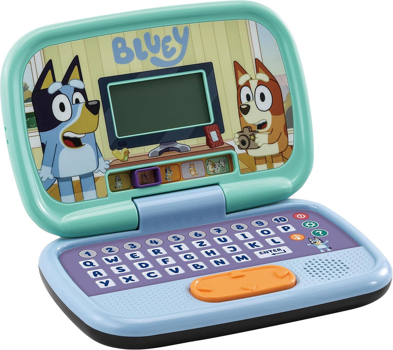 VTech Bluey Lernlaptop – Lerncomputer mit QWERTZ-Tastatur und Inhalten zu Formen, Buchstaben, Zahlen