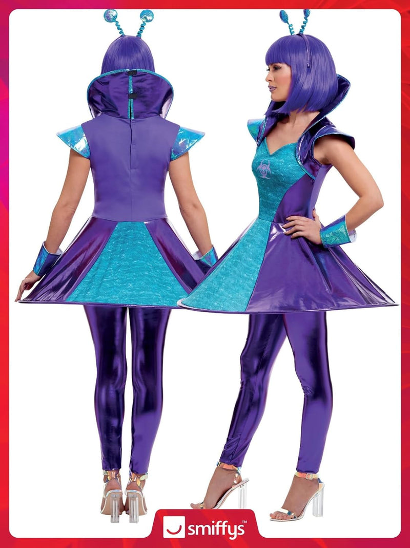 Alien Lady Costume, Multi-Coloured (S) S - UK Size 08-10 Mehrfarbig, S - UK Size 08-10 Mehrfarbig