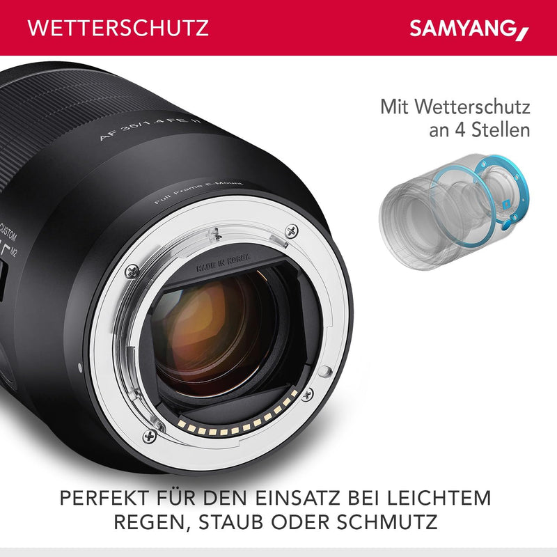 Samyang AF 35mm F1,4 II FE für Sony E – Autofokus Vollformat & APS-C Weitwinkel Objektiv Festbrennwe