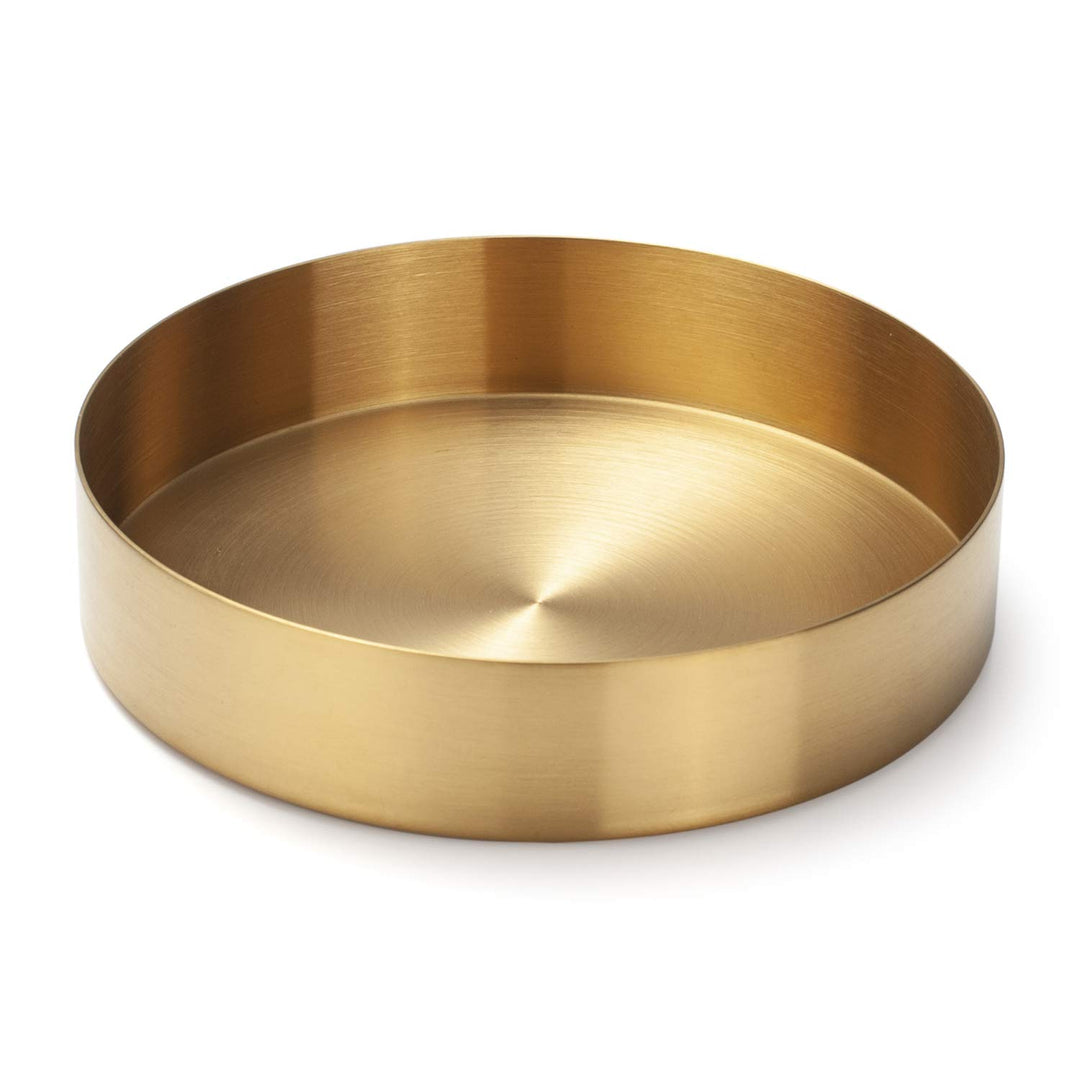 Rundes Tablett aus Edelstahl Serviertablett Goldfarben Schmuck- und Make-up-Organizer/Kerzenteller G