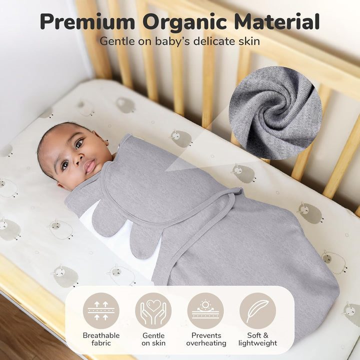 Mama Cheetah Baby Swaddle Blanket mit Zipper - 3er Pack für Neugeborene (0-3 Monate), Bio-Baumwolle,