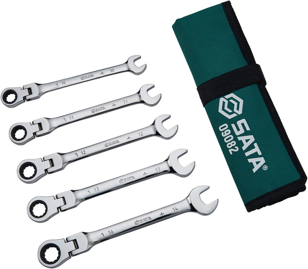 SATA ST09082, Gelenk Ratschen Ringmaulschlüssel, Gelenk Ratschen Gabelringschlüssel, 10-14 mm/70.39-