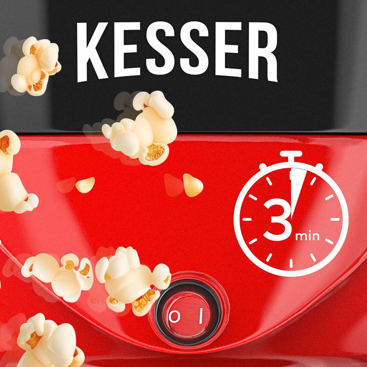 KESSER® Popcornmaschine Gross 800W | Popcorn-Maker 5,5l Inhalt mit Antihaftbeschichtung Deckel & Ser