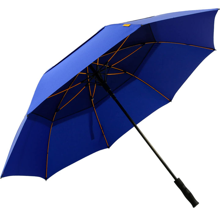 Falcone Parapluie de golf homme à ouverture automatique - Résistant au vent Bleu baleines oranges Re