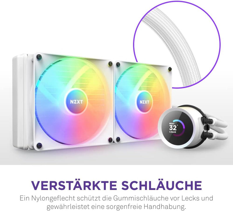 NZXT Kraken 280 RGB - RL-KR280-W1-280mm AIO CPU Wasserkühlung - 1,54" LCD Display 240x240-2x140mm RG