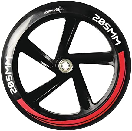 muuwmi Aluminium Scooter – Tretroller, 205 mm, ABEC 7, für Kinder und Erwachsene, GS geprüft, höhenv