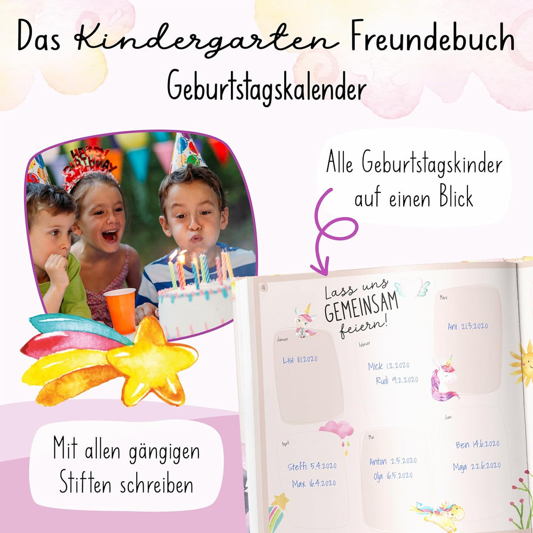 lila liebt dich / Einhorn Freundebuch Kindergarten Mädchen - Unvergessliche Kindergartenmomente fest