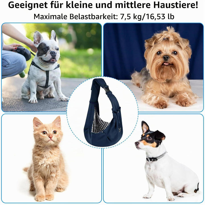 Hundetragetasche Verstellbare Schultergurt Tragetuch Hund Umhängetasche für Haustiere Kleinen Hund K