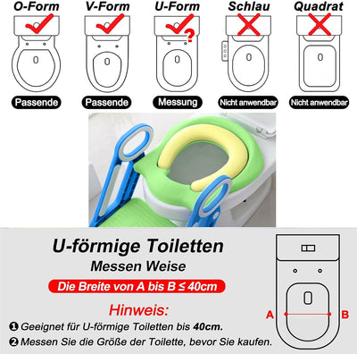 YRHome toilettensitz kinder toilettentrainer mit verstellbarer Treppe Klappbarer Toilettensitz Mit e