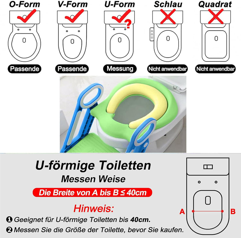 YRHome toilettensitz kinder toilettentrainer mit verstellbarer Treppe Klappbarer Toilettensitz Mit e