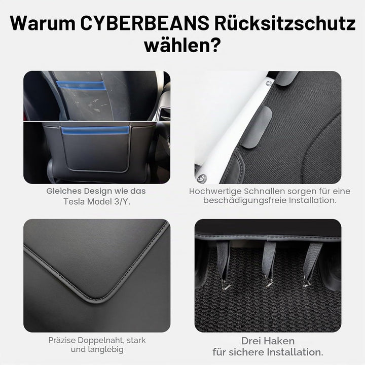 2 Stück für Tesla Model 3 Model Y, Leder-Sitzrückenschutz, Zubehör 2024 2025, Kinder-Kick-Matten, Si
