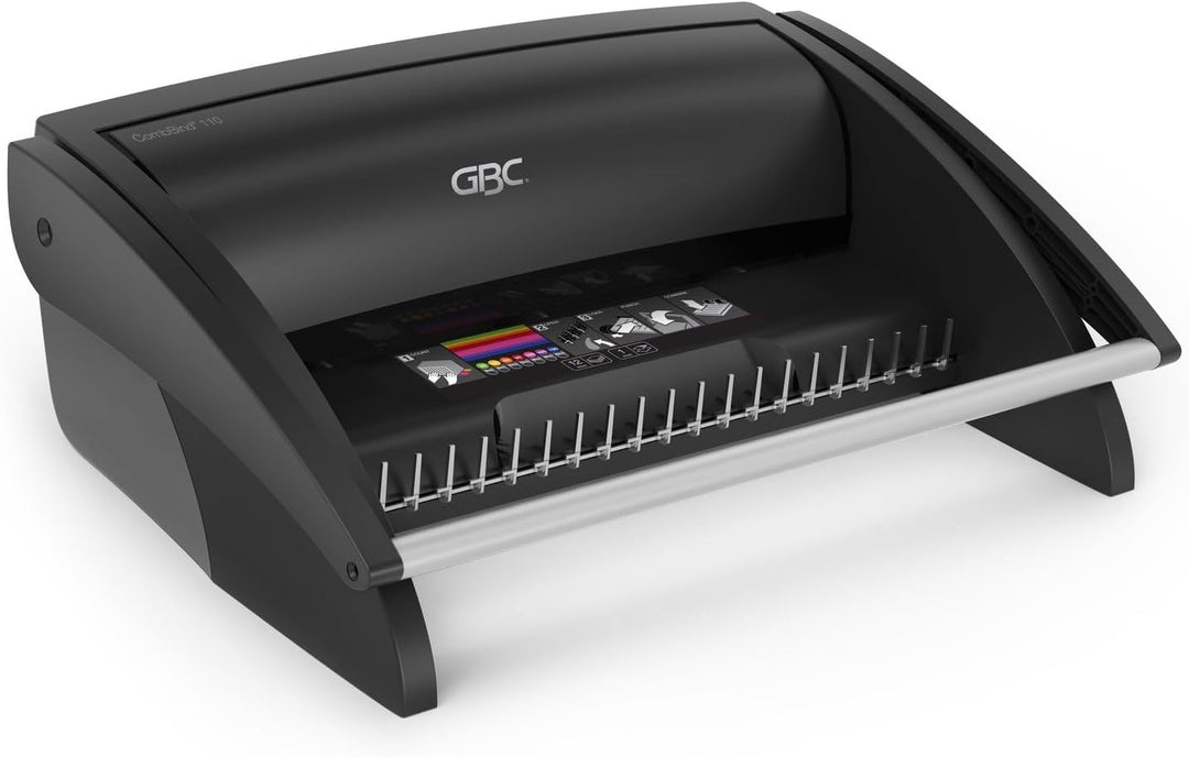 GBC 4401844 CombBind C110 Bindegerät, manuell, mit Dokumenten-Farbskala , stanzt 12, bindet 195 Blat