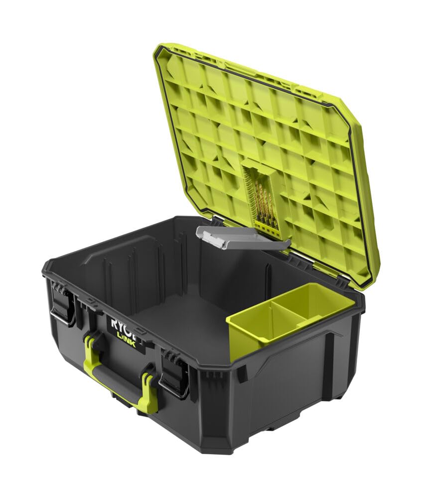 RYOBI LINK Aufbewahrungsbox RSL102 Werkzeugbox M (bis zu 36 kg Tragfähigkeit, Wasserdicht nach IP65)