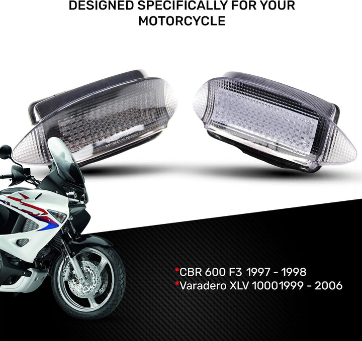 avdb-moto LED-Bremslicht mit integrierten Blinker kompatibel mit Honda Cbr 600, F3, 1997/1998, VADER