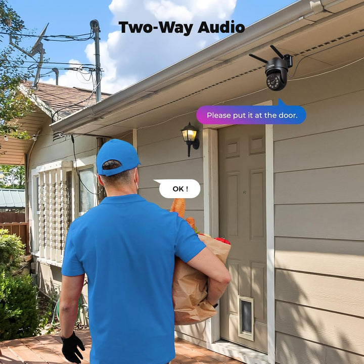 5MP Überwachungskamera Aussen WLAN,2,4/5Ghz WiFi Kamera Outdoor mit Bewegungsmelder,Automatische Ver