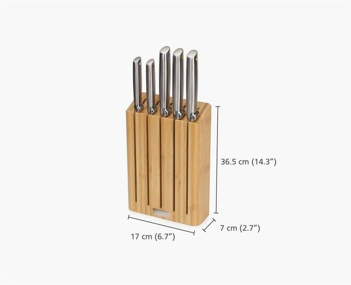 Joseph Joseph Elevate Küchenmesser 5-teilig. Set, Japanische Edelstahl Scharfe Messerset, mit Bambus