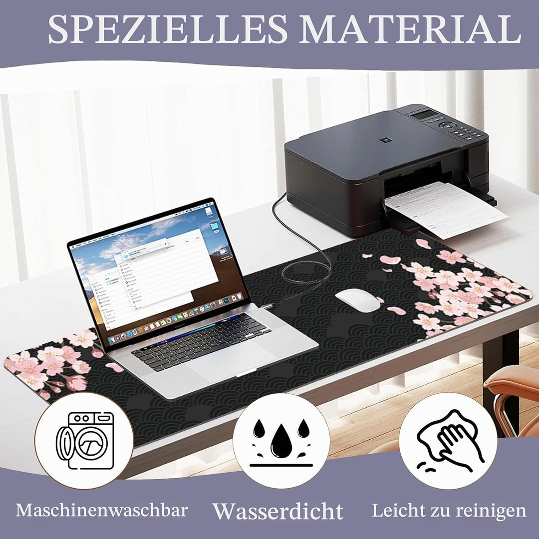 Gaming Mauspad XXL 800 x 300 mm, Rutschfeste Schreibtischunterlage für Büro, Schreibtischunterlage M