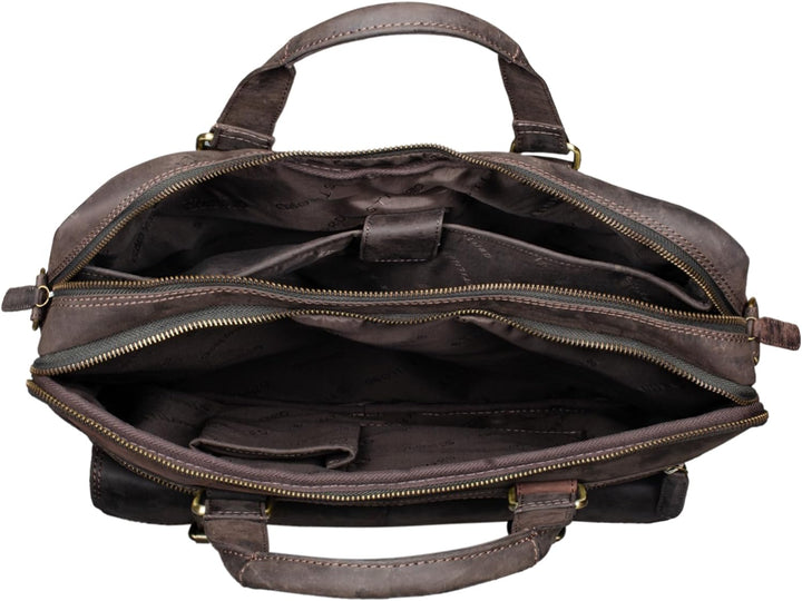 STILORD 'Alvaro' Vintage Businesstasche Echtes Leder Laptoptasche 15,6 Zoll Aktentasche Grosse Umhän